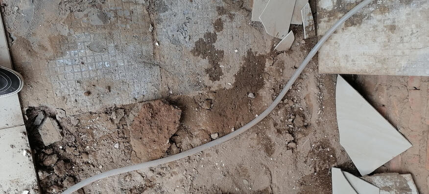 this is the true example of a failed plumbing installation. behind this wall was a bathtub that had a leaking pipe which caused